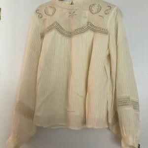 Anthropologie embroidered cotton blouse. NWT SM